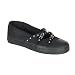 Demonia Women's shoes TROUBLE-10, Skull/Stud Maryjane Black Canvas Sneaker