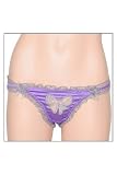 Purple Grey Lace Bow Thong