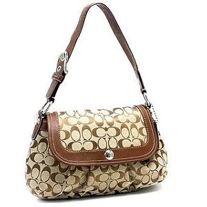 Coach Soho Pleated Signature Large Flap Hobo Handbag