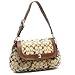 Coach Soho Pleated Signature Large Flap Hobo Handbag (Khaki / Brown)