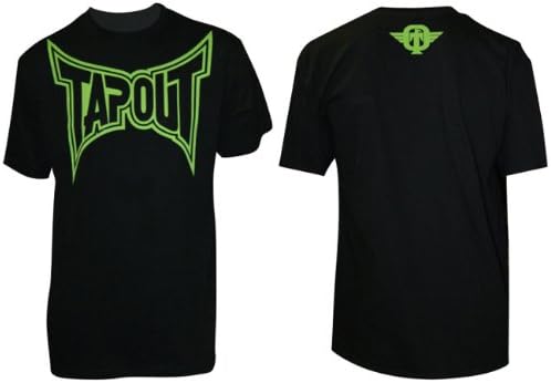 TapouT Classic Black/Monster Green Short Sleeve Men's T-Shirt (TAP27) (Large)