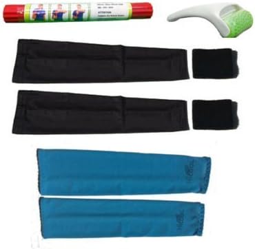 TA360 Flexbar Forearm Exerciser | Ice Cold Massage Roller | Pair of UV Protection Sleeves | Pair of Compression Sleeves | Pair Wristbands Tennis &amp; Golfer's Elbow Relief &amp; Therapy - 8 items