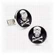 Enamel Skull and Crossbones Cufflinks