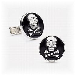 Enamel Skull and Crossbones Cufflinks