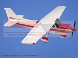 Cessna 172 Skyhawk Red Trim Wood Airplane Model