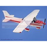 Cessna 172 Skyhawk Red Trim Wood Airplane Model