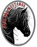 HORSE- SAVE THE MUSTANGS - American Wild Mustang Horses-decal-bumper Sticker- Cool Oval Equine Auto Sticker Decal- Can Be Used for Cars, Trucks, Notebooks Etc. All Profits from this decal will go the saving the wild Mustang horses!