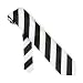 Woven College Stripe Tie - Black White