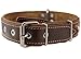 Genuine Leather Braided Studded Dog Collar, Brown 1.6