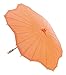Quasimoon PaperLanternStore.com 32 Inch Orange Paper Parasol Umbrella, Scallop Shaped