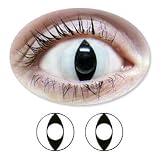 White Horror Cats Eyes Motif Lenses from BIONORA 1 Year use including Lens Case