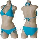 JAMAICAN STYLE Brazilian Halter Bikini (Turquoise)