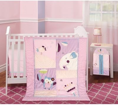 Segma Baby LR-929-G4 4 Piece Corina Crib Bedding Set, Light Purple