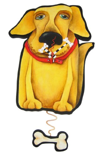 Allen Designs Mellow Yellow Dog Pendulum Wall Clock
