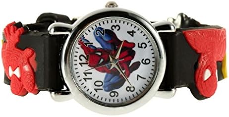 Spider Man Marvel Cartoon Child Boys Kids Analog Wrist Watch Rubber black F5