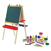 Melissa and Doug Deluxe Standing Easel & Companion Supply Set Bundle