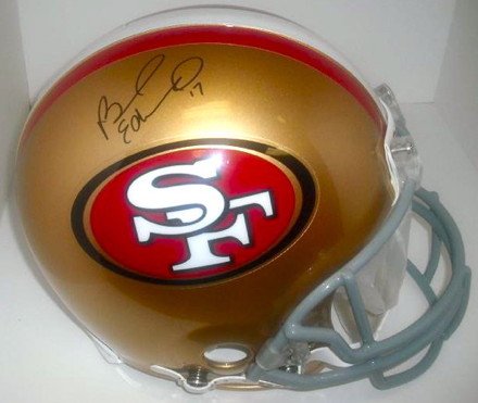 San Francisco 49ers Braylon Edwards Hand Signed Autographed Football Helmet