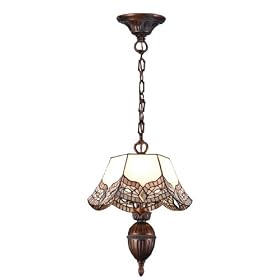Meyda Tiffany 74014 3-Light Candle Cluster Pendant, Mahogany Bronze Finish with Clear