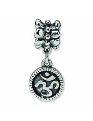 Sterling Silver Reflections Om Symbol Dangle Bead (4mm Diameter Hole)