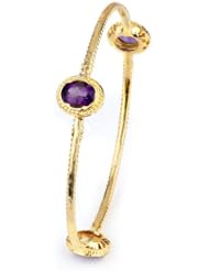 Sterling Silver & Amethyst Cubic Zirconium Bangle