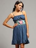 VaVa by Joy Han Dress - Amber Tubedress with Floral Embroidery - Tube Dresses for Women - Available in Denim or Black