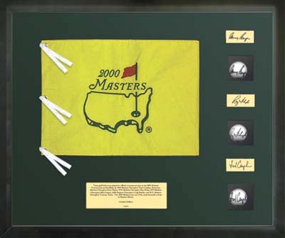Gary Player Fred Couples  Ray Floyd Framed Autographed Masters Golf Balls