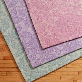 Kids Pastel Floral Subtle Floor Rug - 3 x 5' Rug (Lavender)
