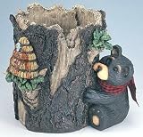Black BEAR Lodge WASTEBASKET Bathroom decor trash can Cabin Outdoors Outdoorsy