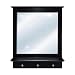 Home 17" Mirror with 3 Hanging Pegs - Black