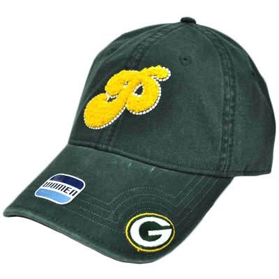 NFL Green Bay Packers Green Yellow Womens Ladies Garment Wash Chenille Hat Cap