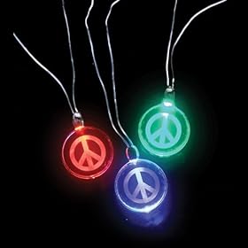  Light Up Peace Necklace - 12 per unit