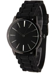 Geneva Black w/ Black Silicone Jelly Watch