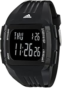 adidas Unisex ADP6090 Digital Black Striped Watch with Polyurethane Band