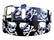 Black Crossbones Printed Imitation Leather Belt