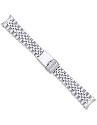 Jubilee Style Link Metal Watch Band - Silver - 20mm