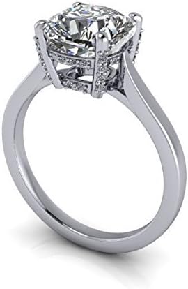 Charles &amp; Colvard Diamond Accented Forever Brilliant Moissanite Engagement Ring 2.59 CTW