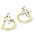 14k Two-Tone Dangle Cross Heart Post Earrings