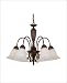Tools & Hardware : 5 Light Chandelier - Walnut Patina Finish : Cream Marble Glass