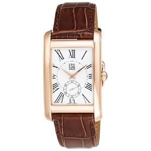 ESQ by Movado Men's Filmore Brown Leather Strap Silver Dial Watch #07301337