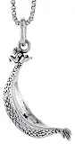 Sterling Silver Dragon Boat Pendant, 3/4 in. (19mm) tall