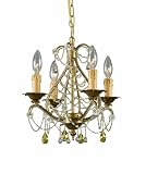 Crystorama Abigail 4714-GL Mini Murano Glass 4LT 240w (14H x 14W) Chandelier in Gold Leaf