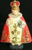 Antique French Chalkware Crowned Jesus Child of Prague