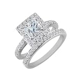 41ID9 75JAL. SL160  Princess Cut 1ct Diamond Bridal Set in 14k White Gold (GH I1 Size 4 9)