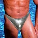 Men' SILVER FOIL Brazil Style Bottom Cut Swim Brief