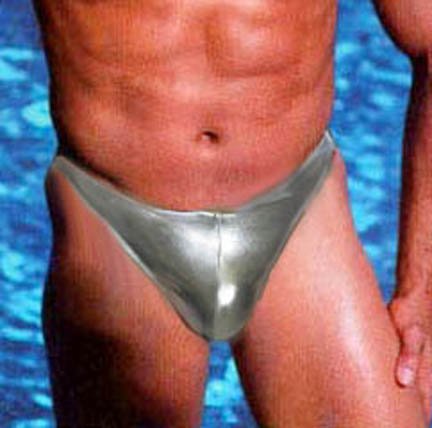 Buy Men’ SILVER FOIL Brazil Style Bottom Cut Swim Brief