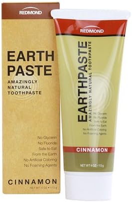 Earthpaste - 3 Pack - Cinnamon - Natural Organic Flouride Free Toothpaste - 4 Ounce Tubes by Redmond Real Salt