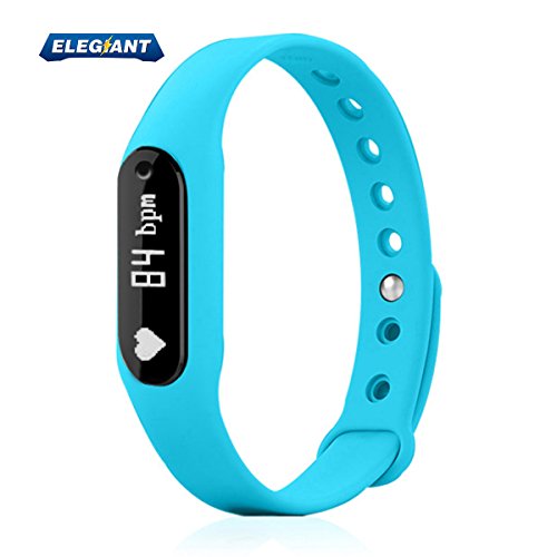 Fitness Tracker, ELEGIANT Smart Bracelet Wireless Activity Wristband Sports Watch Bluetooth For Android IOS With Steps Tracking Calories Burned Sleep Monitor Heart Rate etc. Blue-NEW