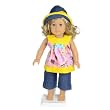Blue Jean Flip FLop Capri 3pc Doll Clothing Set With Hat -- Fits 18" American Girl Doll