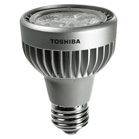 LED - 9 Watt - Dimmable - PAR20 Narrow Flood - 120 Volt - 1600 CBCP - Compares to 55 Watt Halogen - 3000K - Toshiba 9P20/830NFL25