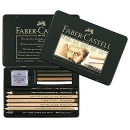FABER CASTELL SET 12 PITT MONOCHROME PENCILS ARTIST